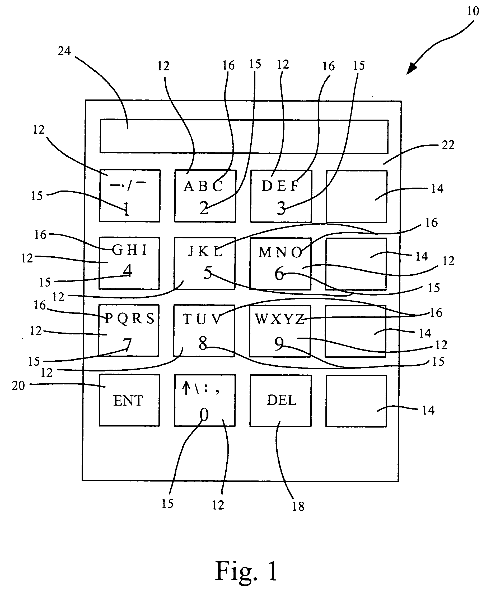 Alphanumeric keypad and display system and method