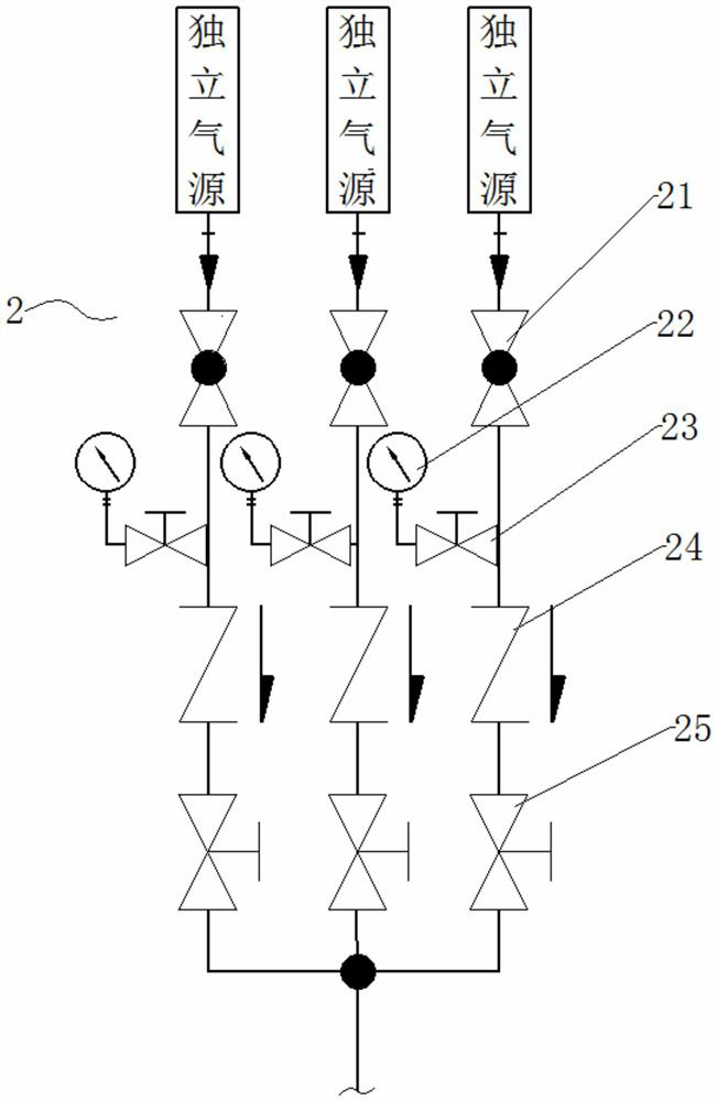 Breathing air supply system of closed diving bell