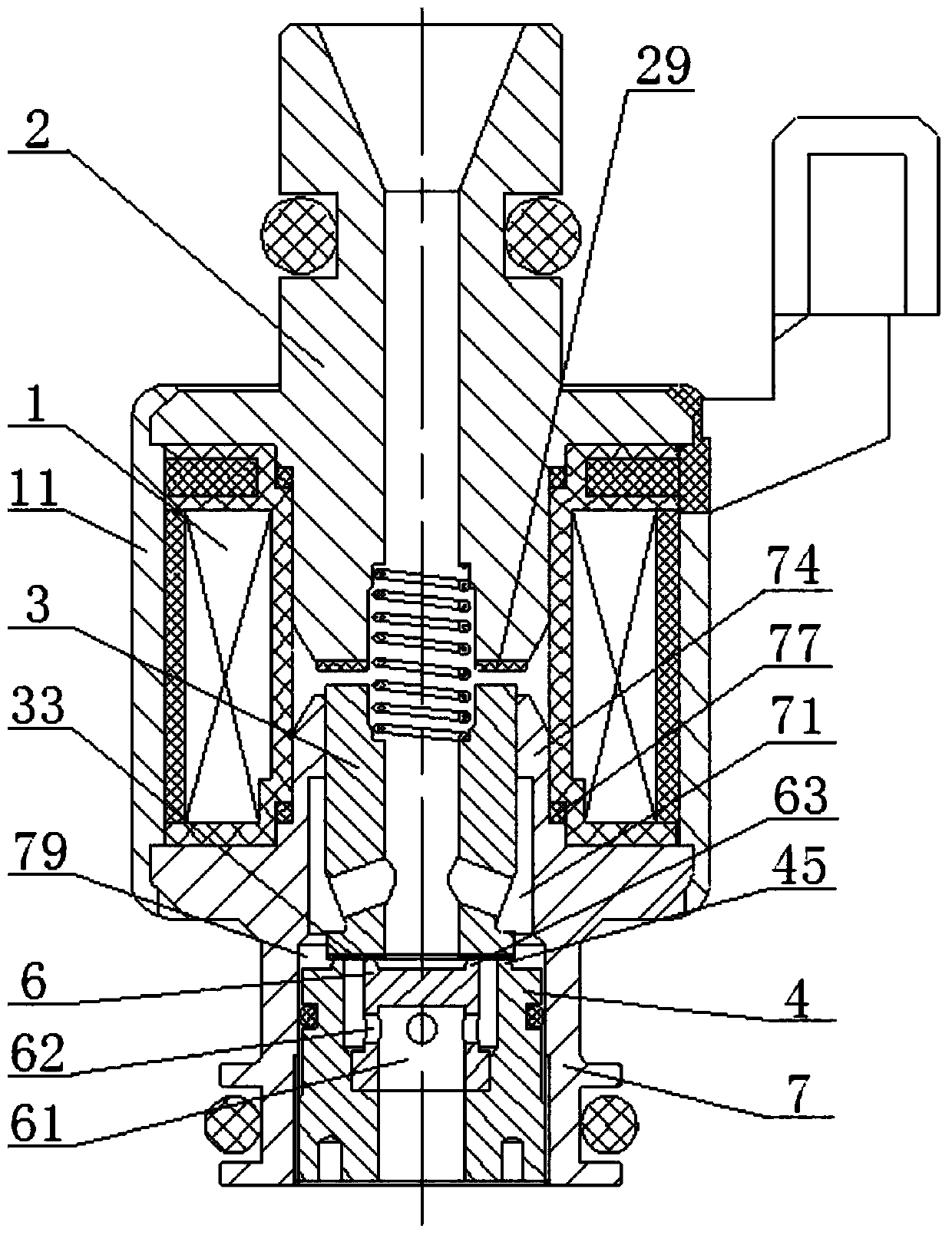 A straight-through double-channel gas injection valve