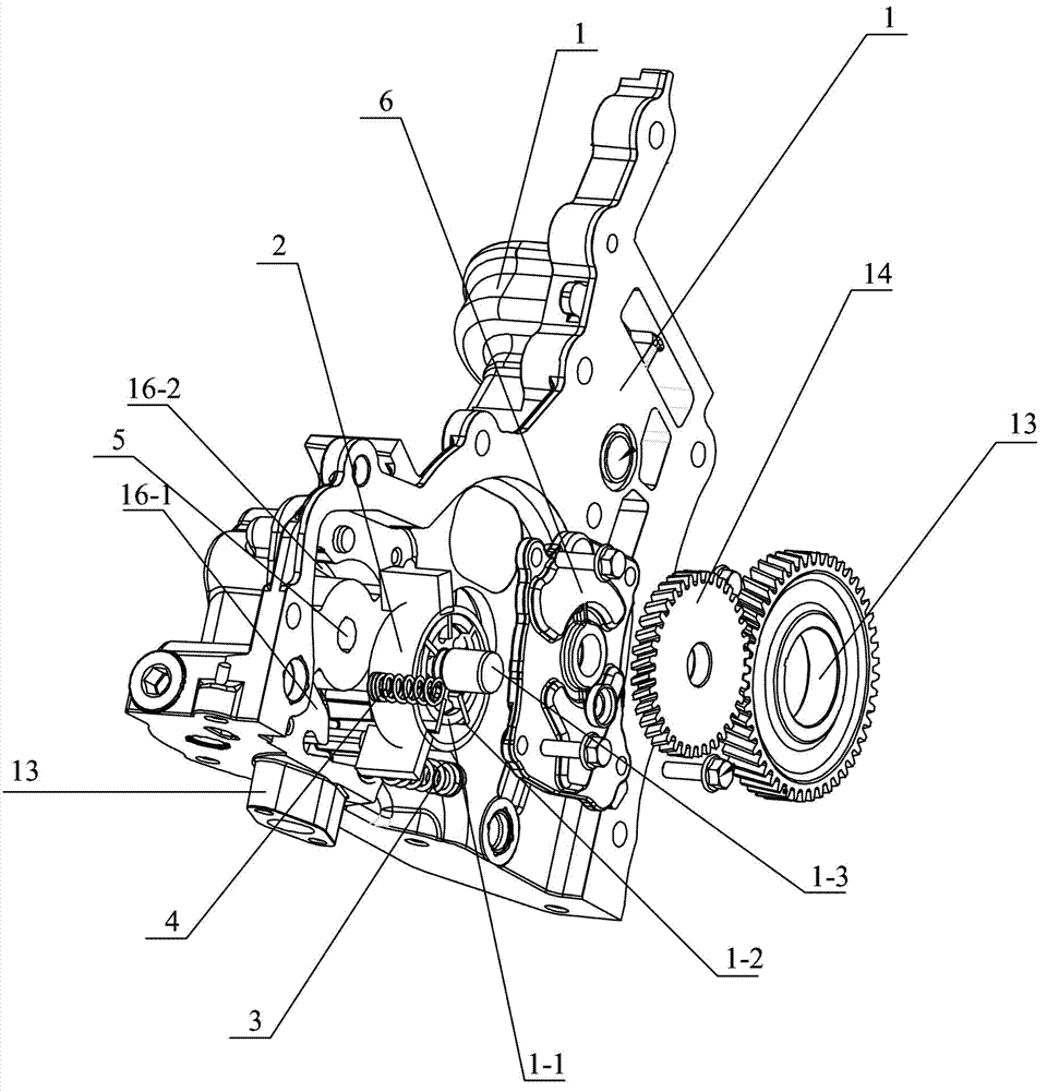 Engine oil pump with variable displacement and engine lubrication system with same