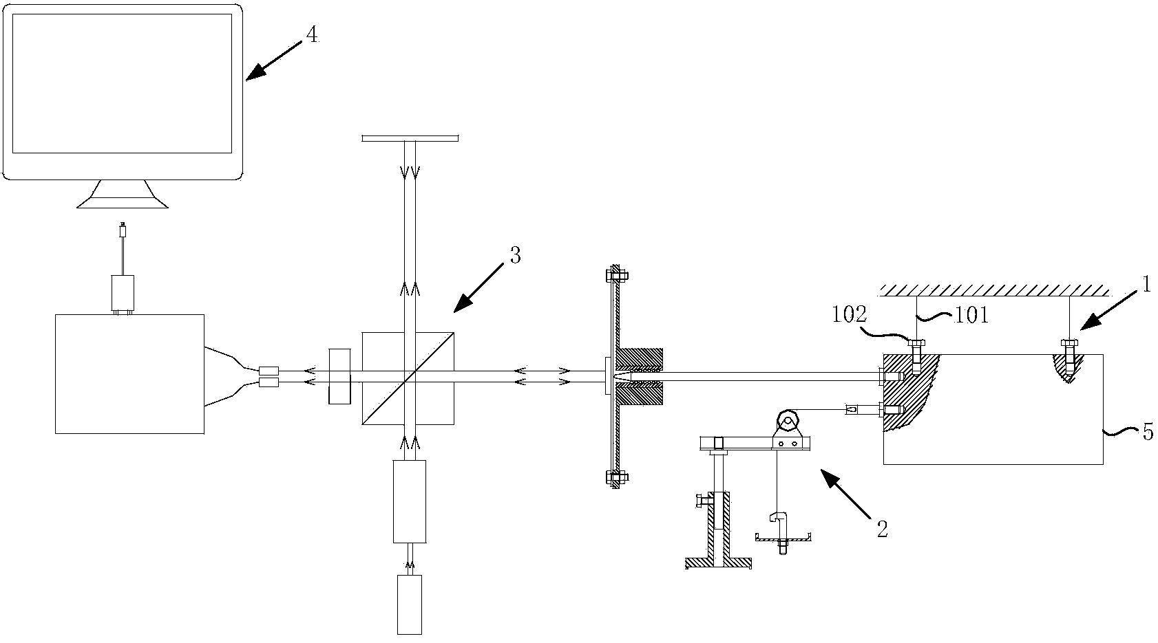 High-precision optical tiny thrust measurement system based on two-beam interference principle