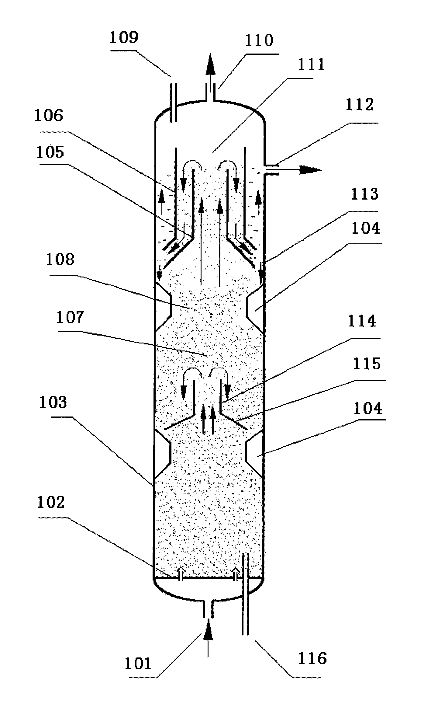 Fluidized-bed reactor and hydrotreating method thereof