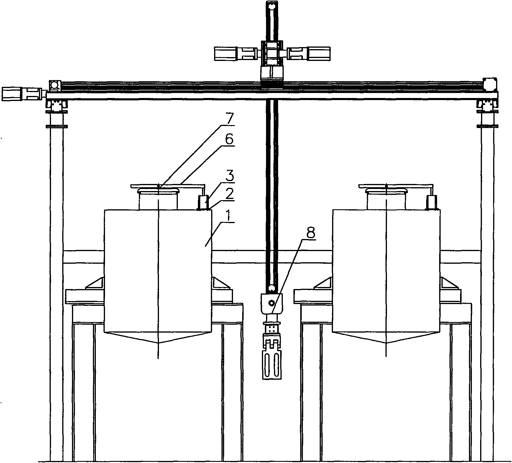 Automatic uncovering device of tobacco dedicated charging bucket