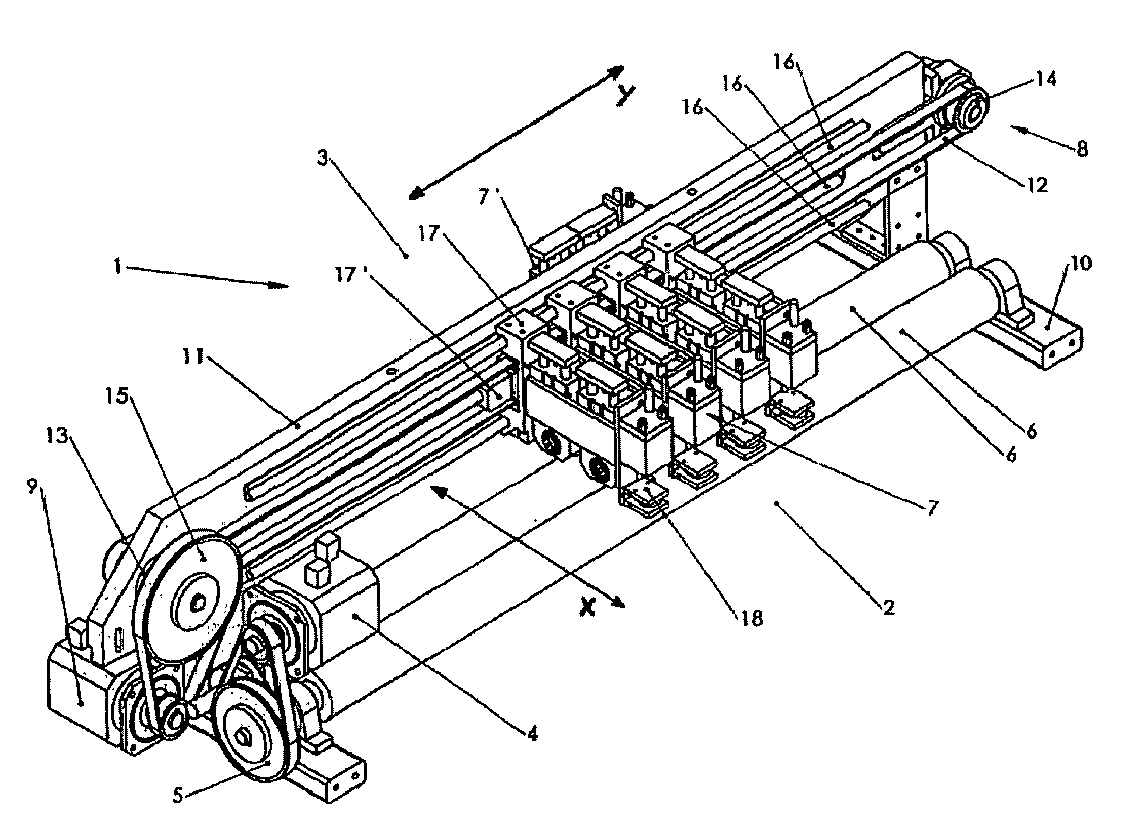 Apparatus for the positioning of a tool or a tool holder in a machine designed for processing a sheet material