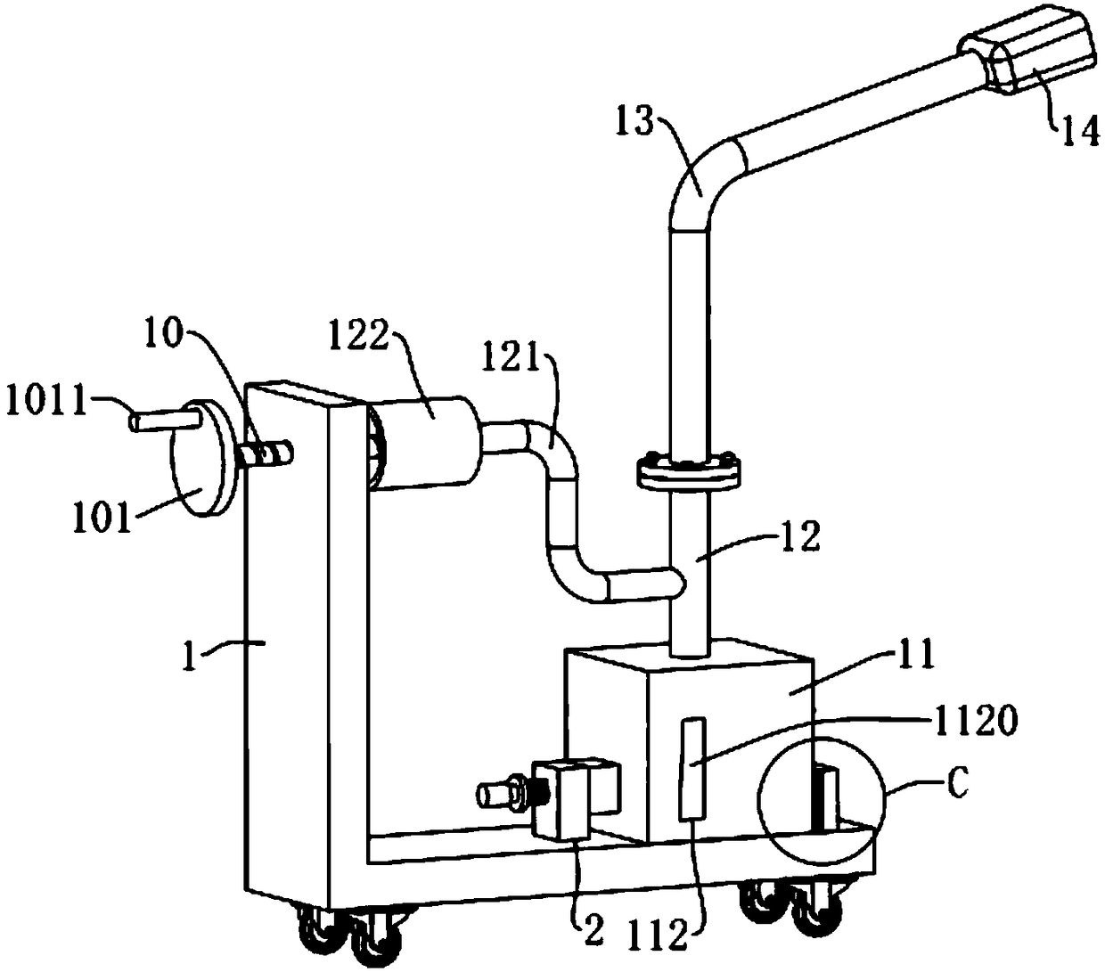 Drainage phlegm eliminating device used for ICU patient nursing