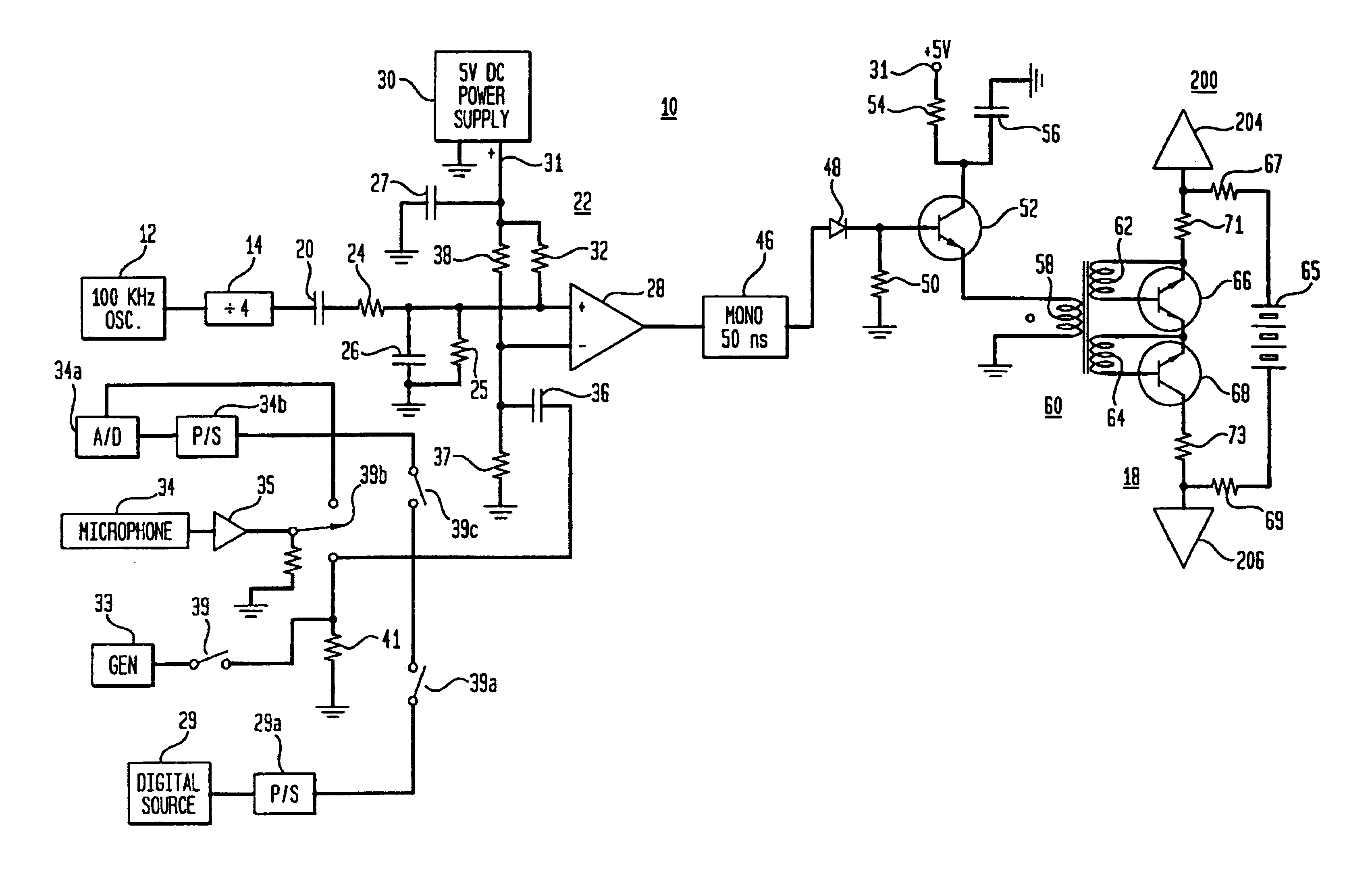 Time domain radio transmission system