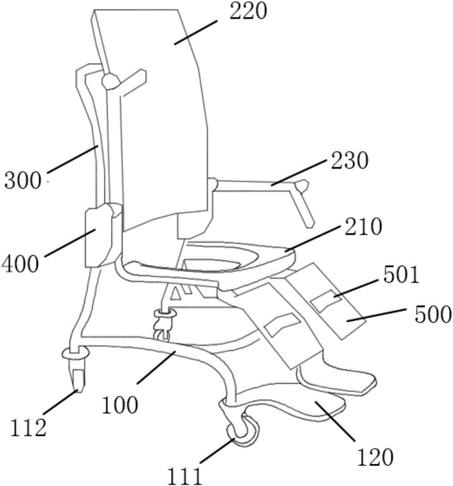 Movable electric toilet chair