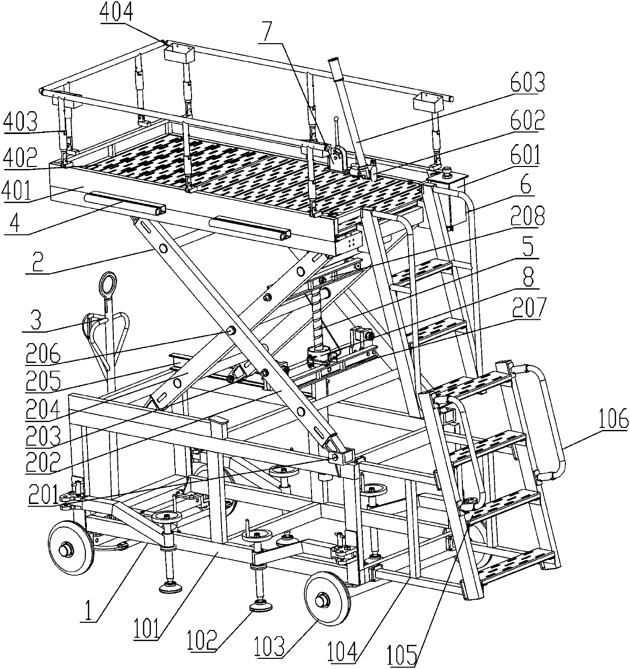 Aviation hydraulic elevator