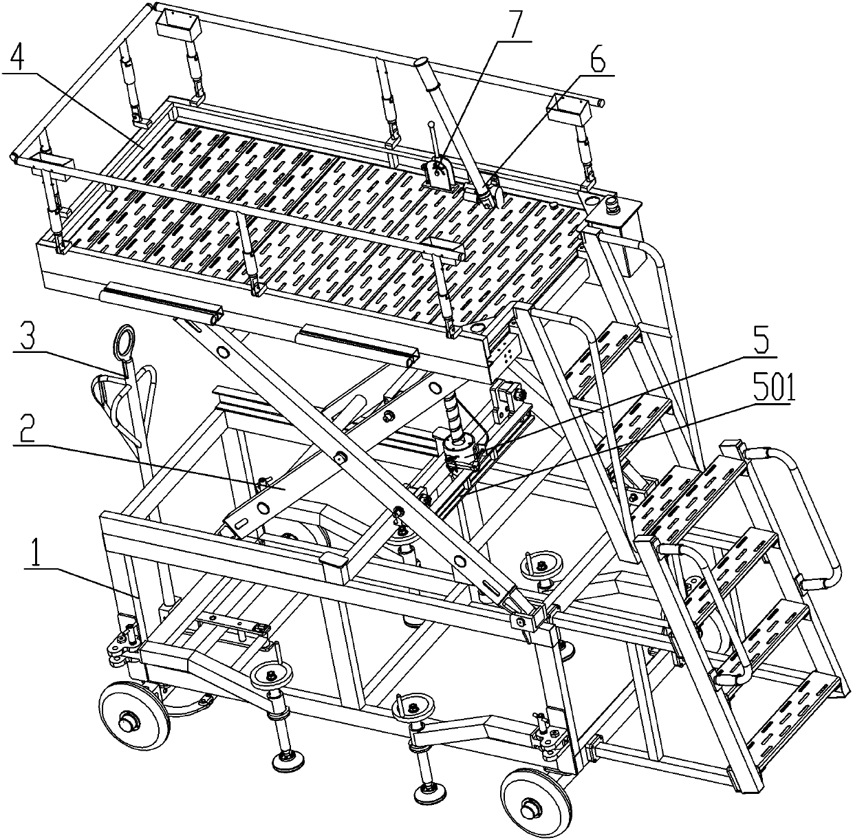 Aviation hydraulic elevator