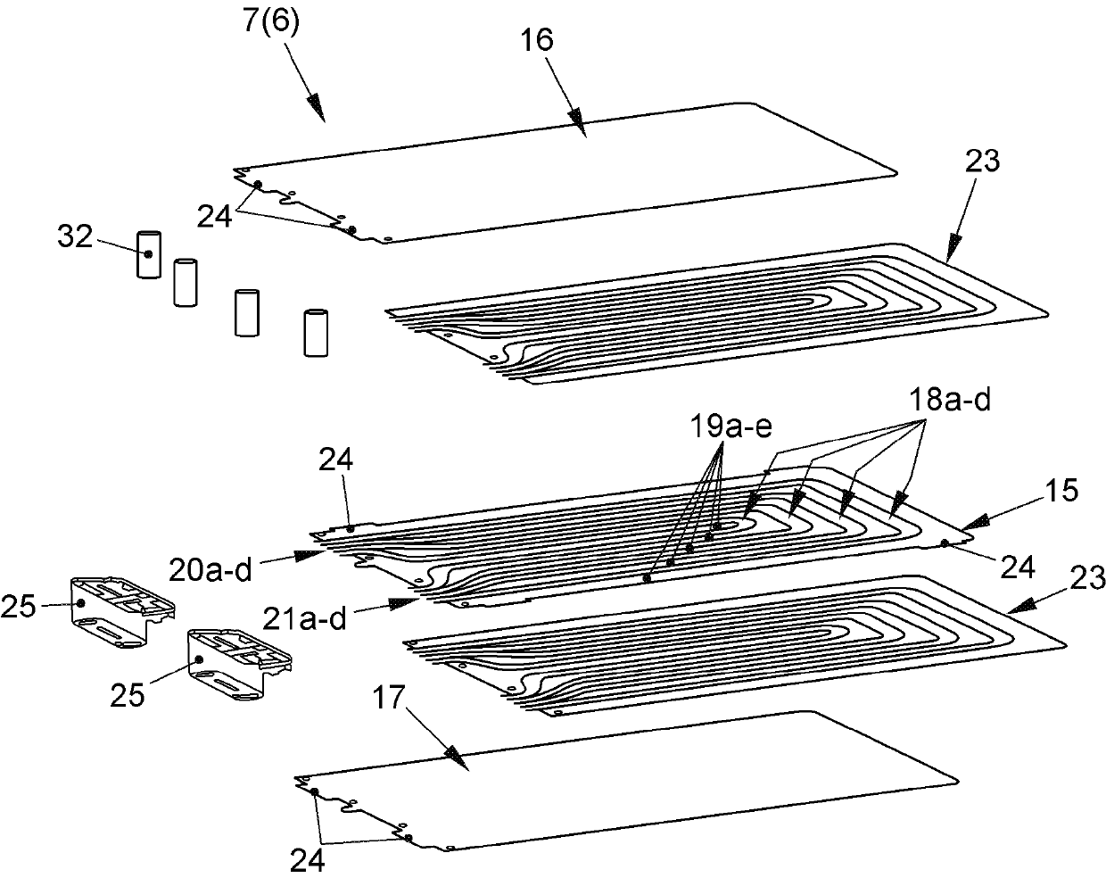 Cooling device, cell module, and method for manufacturing cooling plate of cooling device