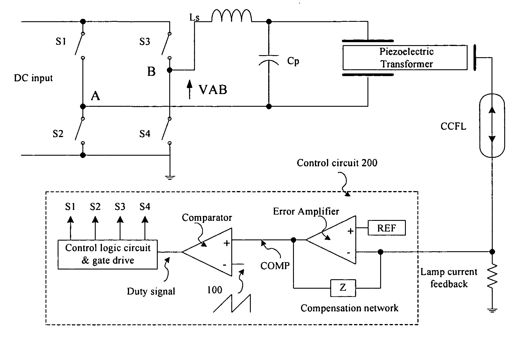 DC/AC convert for driving cold cathode fluorescent lamp