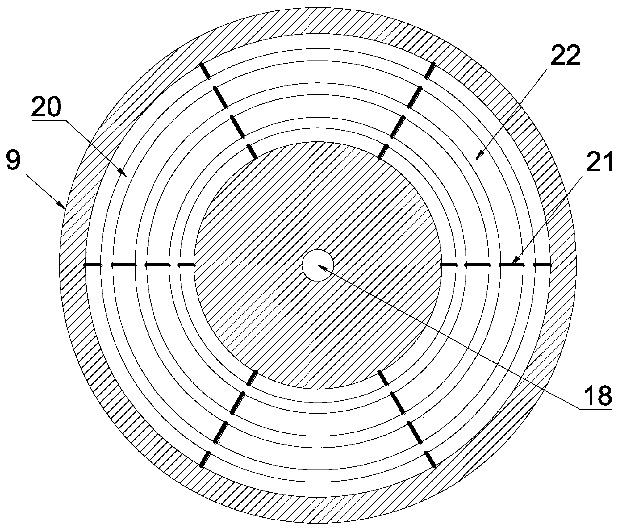 Centrifugal magnetic mixing device for liquid industrial raw materials