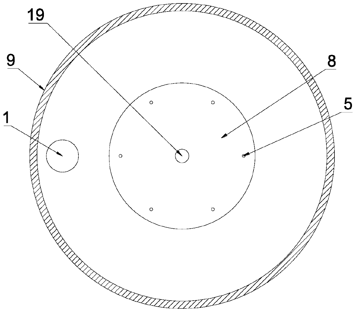 Centrifugal magnetic mixing device for liquid industrial raw materials