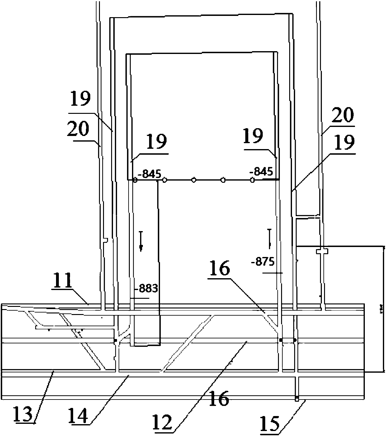 Roadway structure of a coal mine system