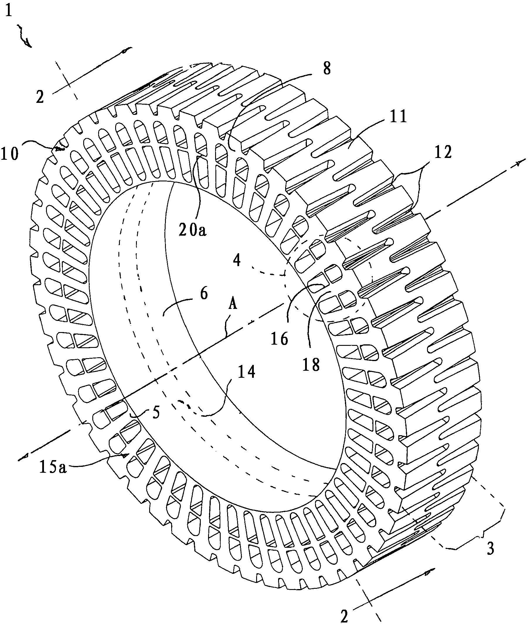 Non- pneumatic tire with annular spoke reinforcement