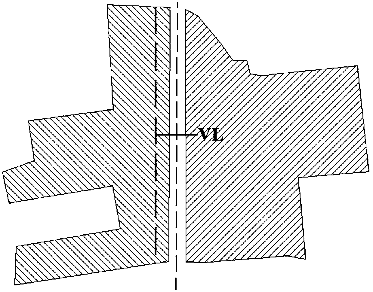 Complex planar element automatic edge connection method based on a picture grid indentation technology