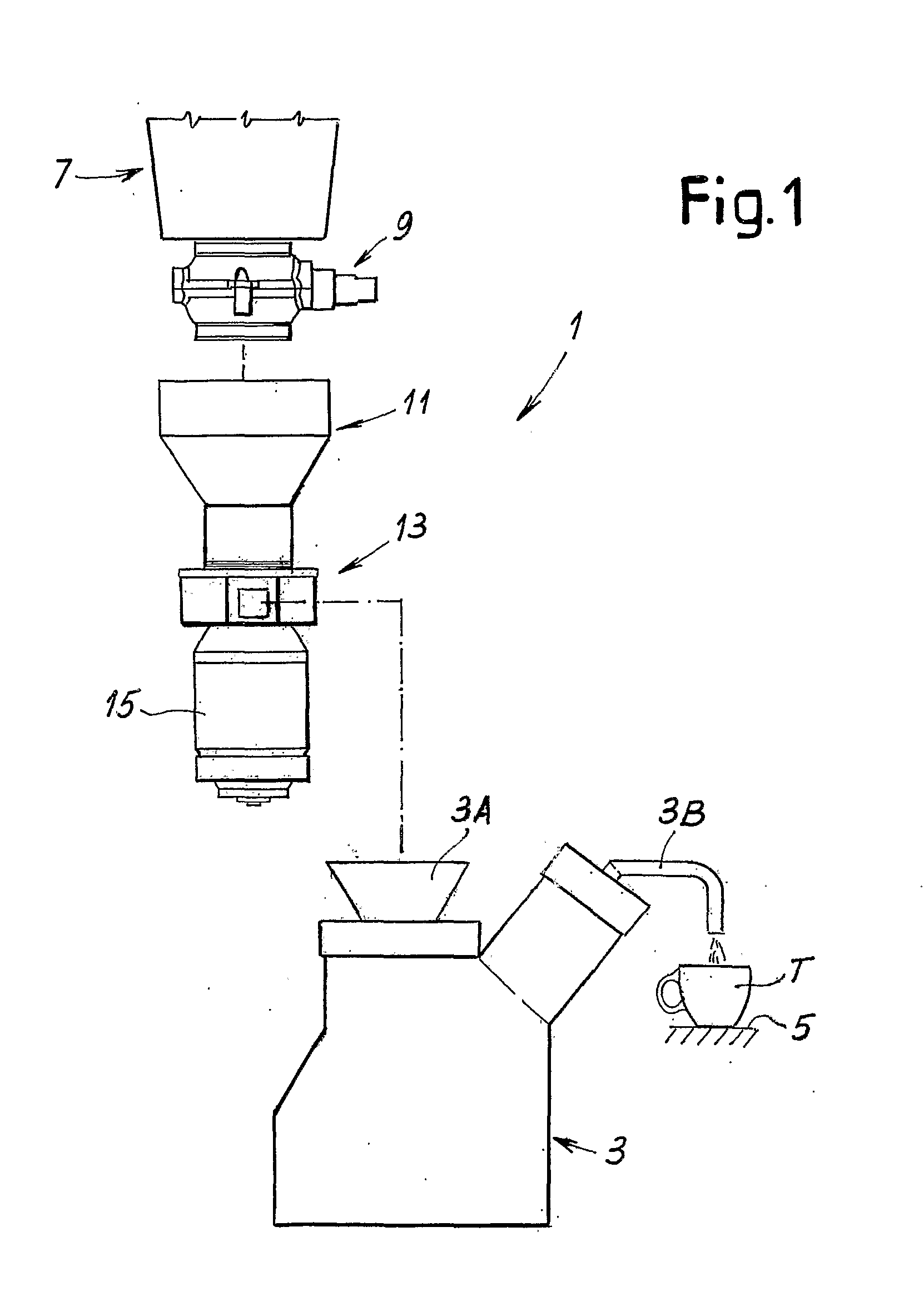 Device for separating different enclosed spaces and for dosing a food product and machine incorporating said device