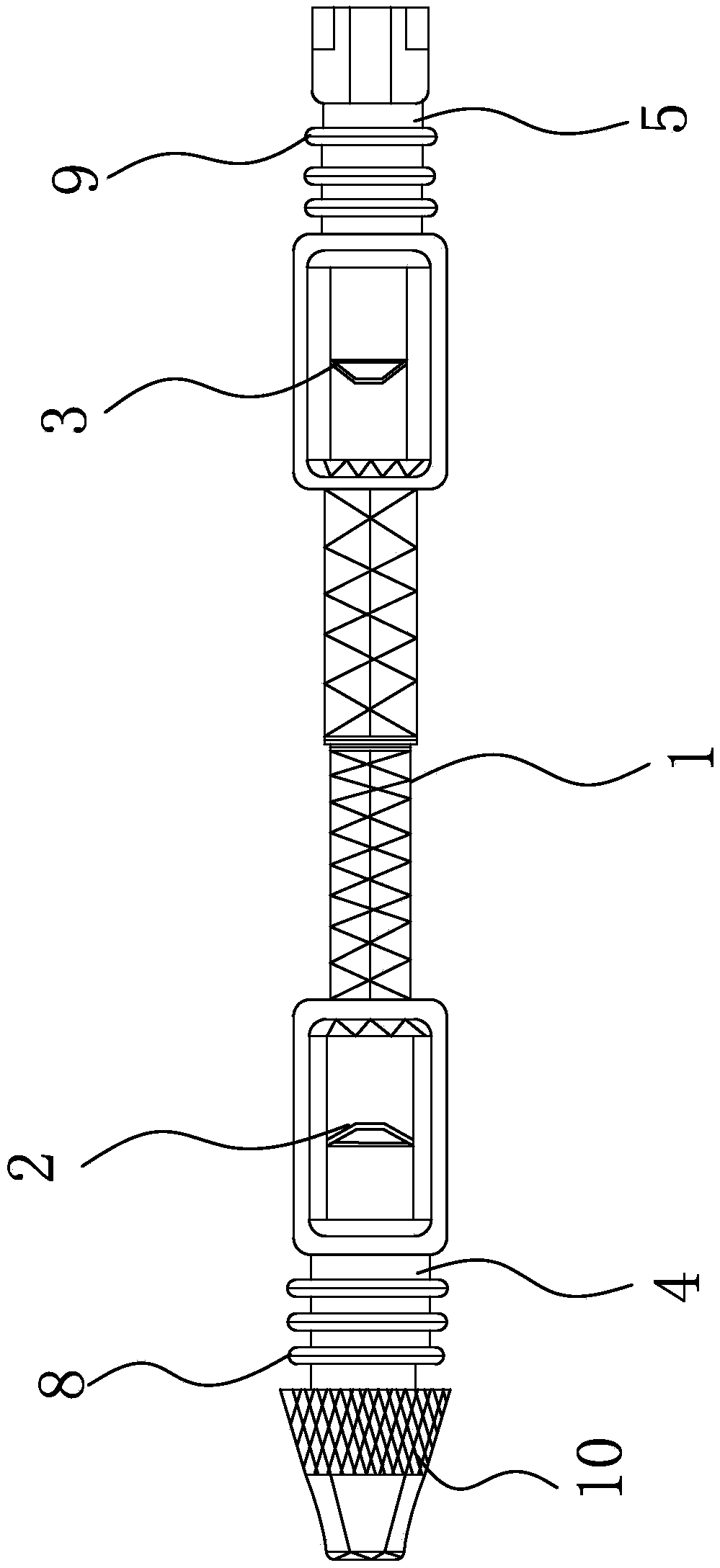 Blood vessel embolism conduction device