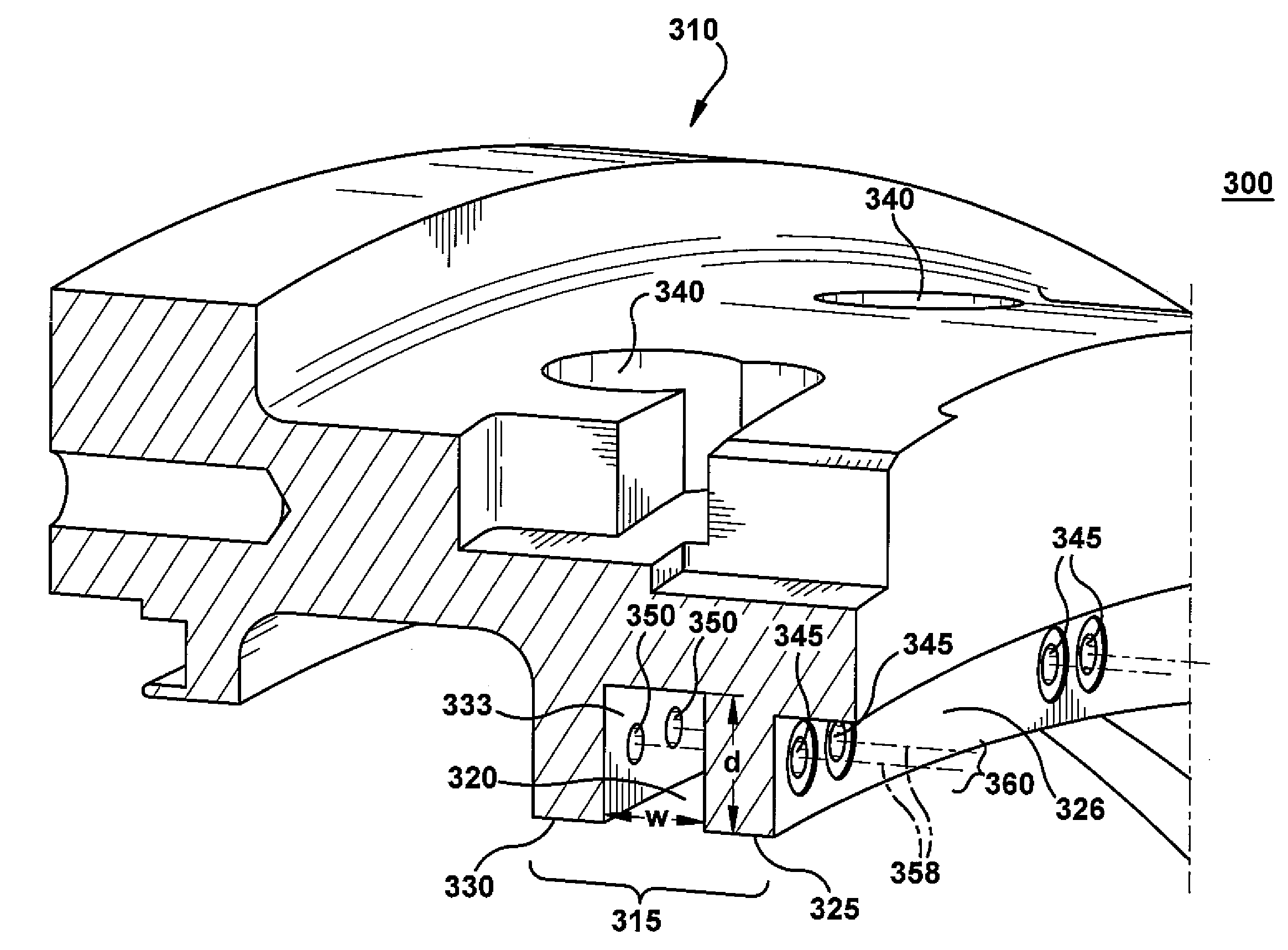 Outer Sidewall Retention Scheme For A Singlet First Stage Nozzle