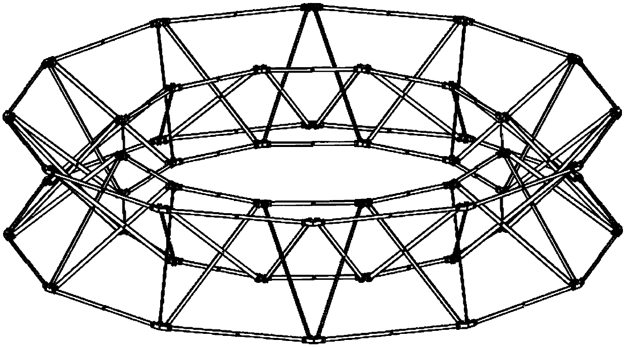 Cell array type single-degree-of-freedom peripheral truss expandable antenna mechanism