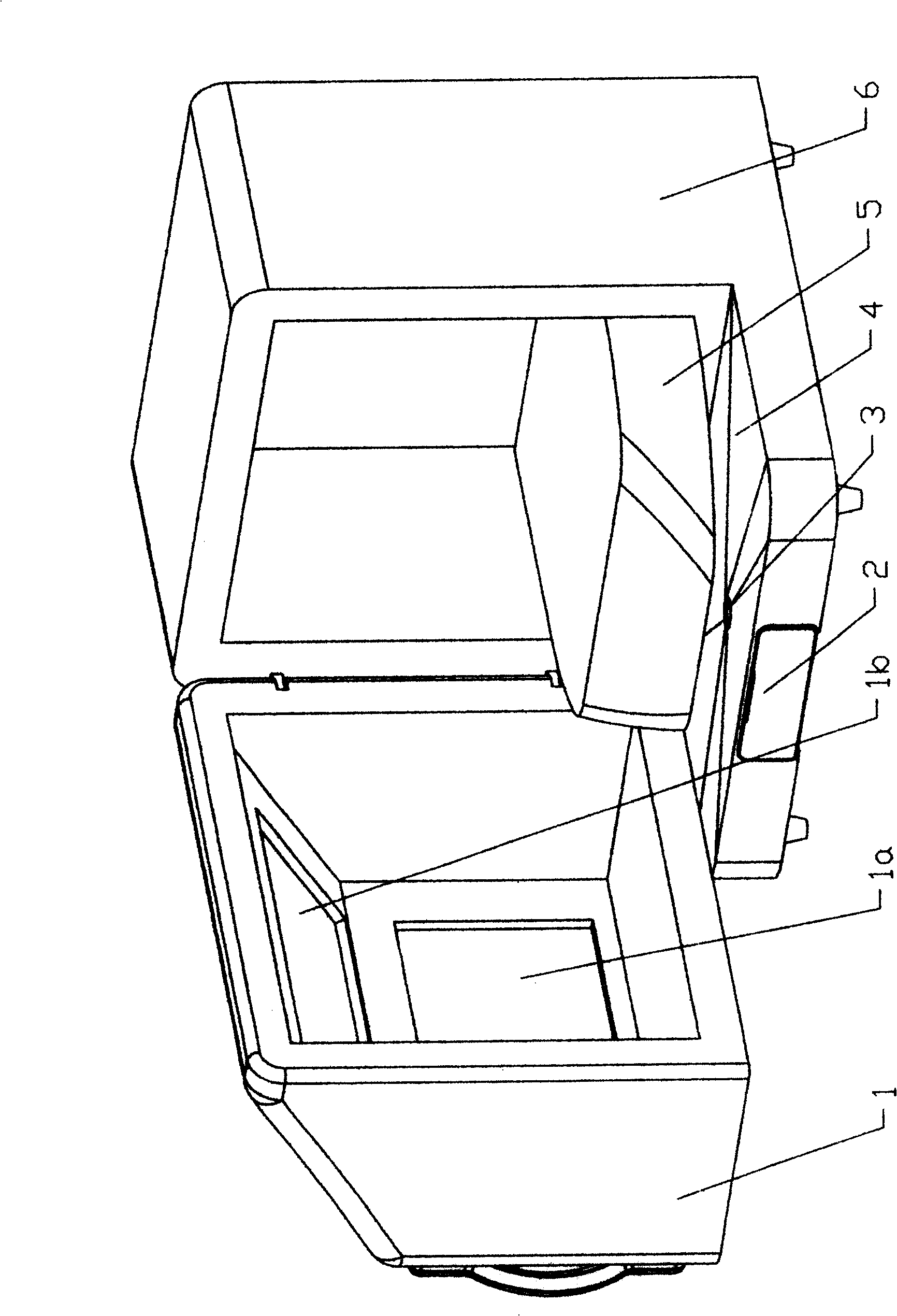 Enclosed chamber of electromagnetic oven and double observation windows oven door thereof