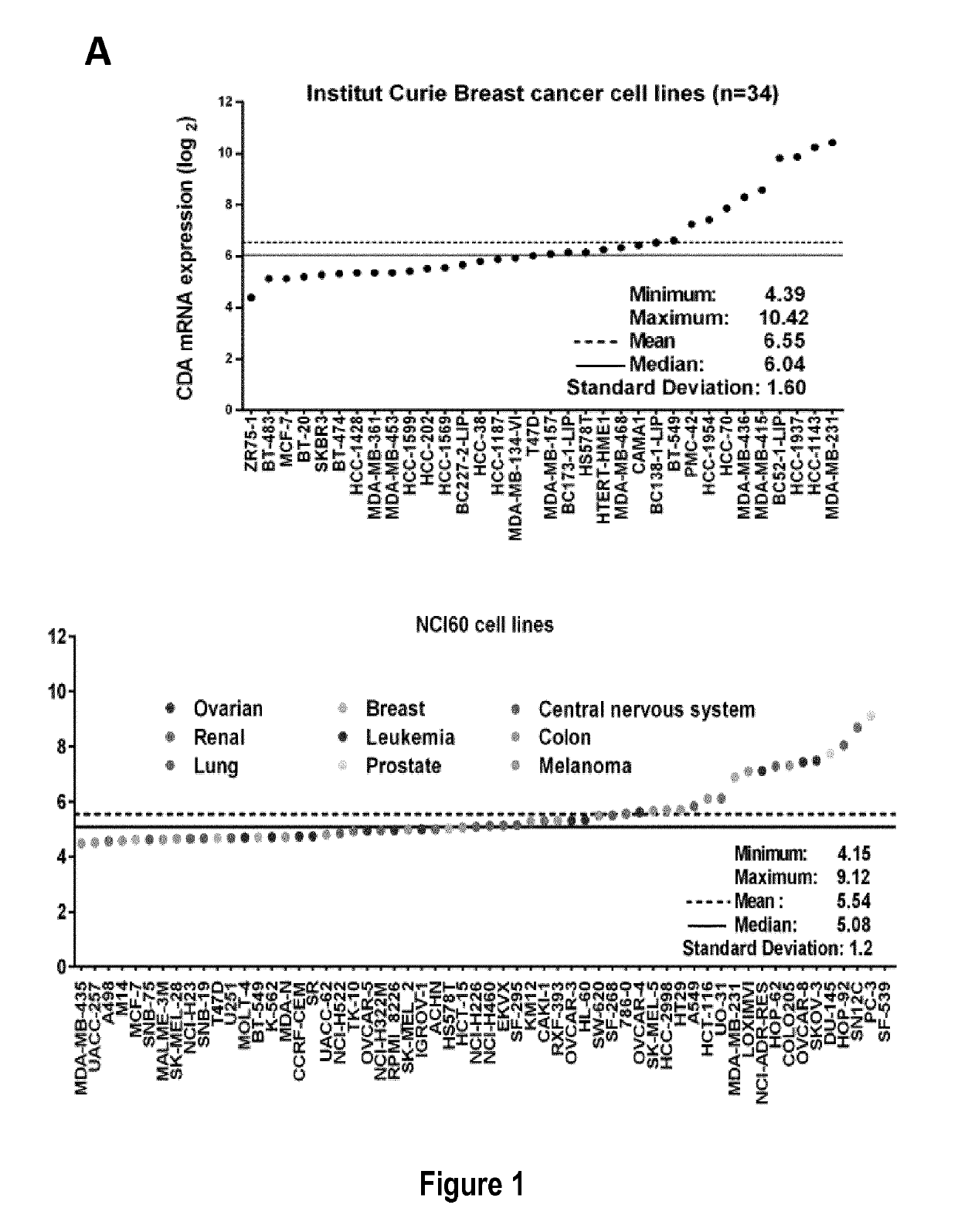 Cytidine deaminase expression level in cancer as a new therapeutic target