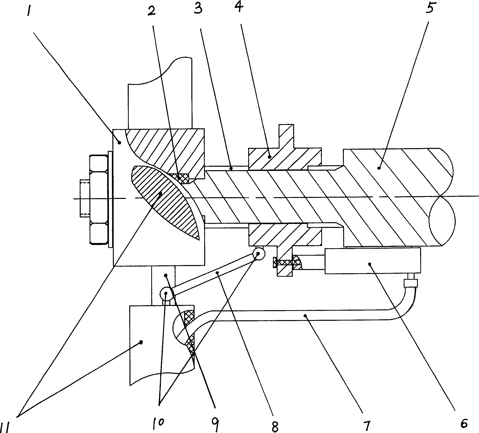 Hydraulic vane change device for wind-driven generator