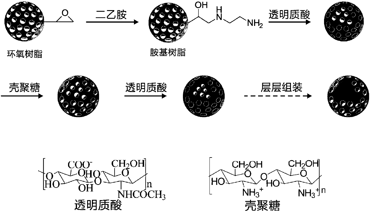 Method for preparing hydrophilic resin through multilayer self-assembly method