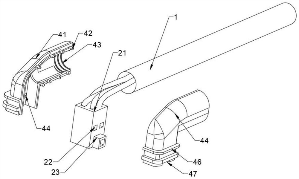 Wire harness SR structure suitable for narrow space and high in assembly precision and processing technology