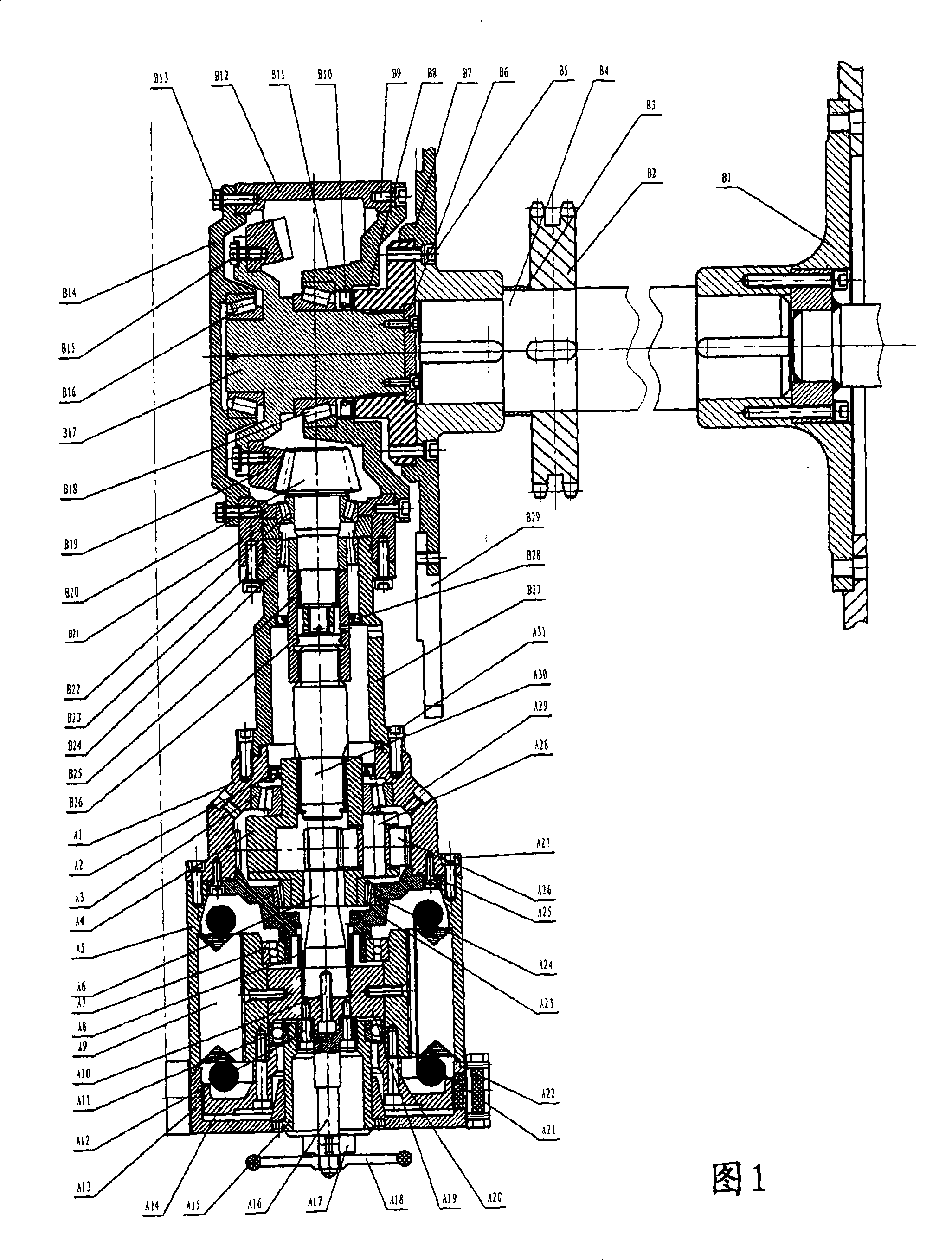 Escalator or moving pavement driving device