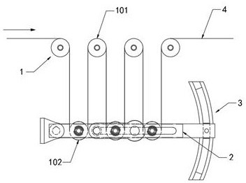 Thin film tension floating adjusting device for storage bag preparation