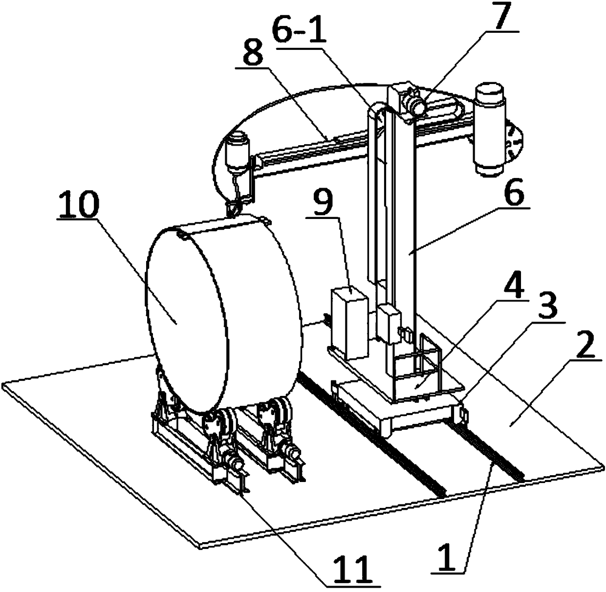 High pressure steam pipe cutting device for treating carbon tetrachloride