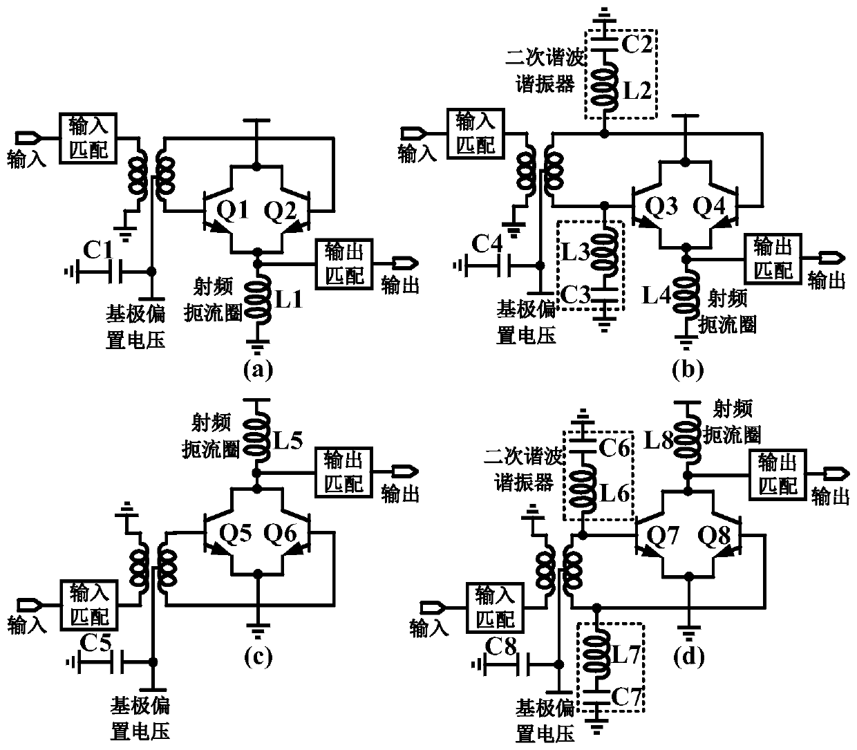 Millimeter wave frequency multiplier circuit based on relationship between active millimeter wave frequency multiplier base bias voltage and fundamental wave input signal power amplitude