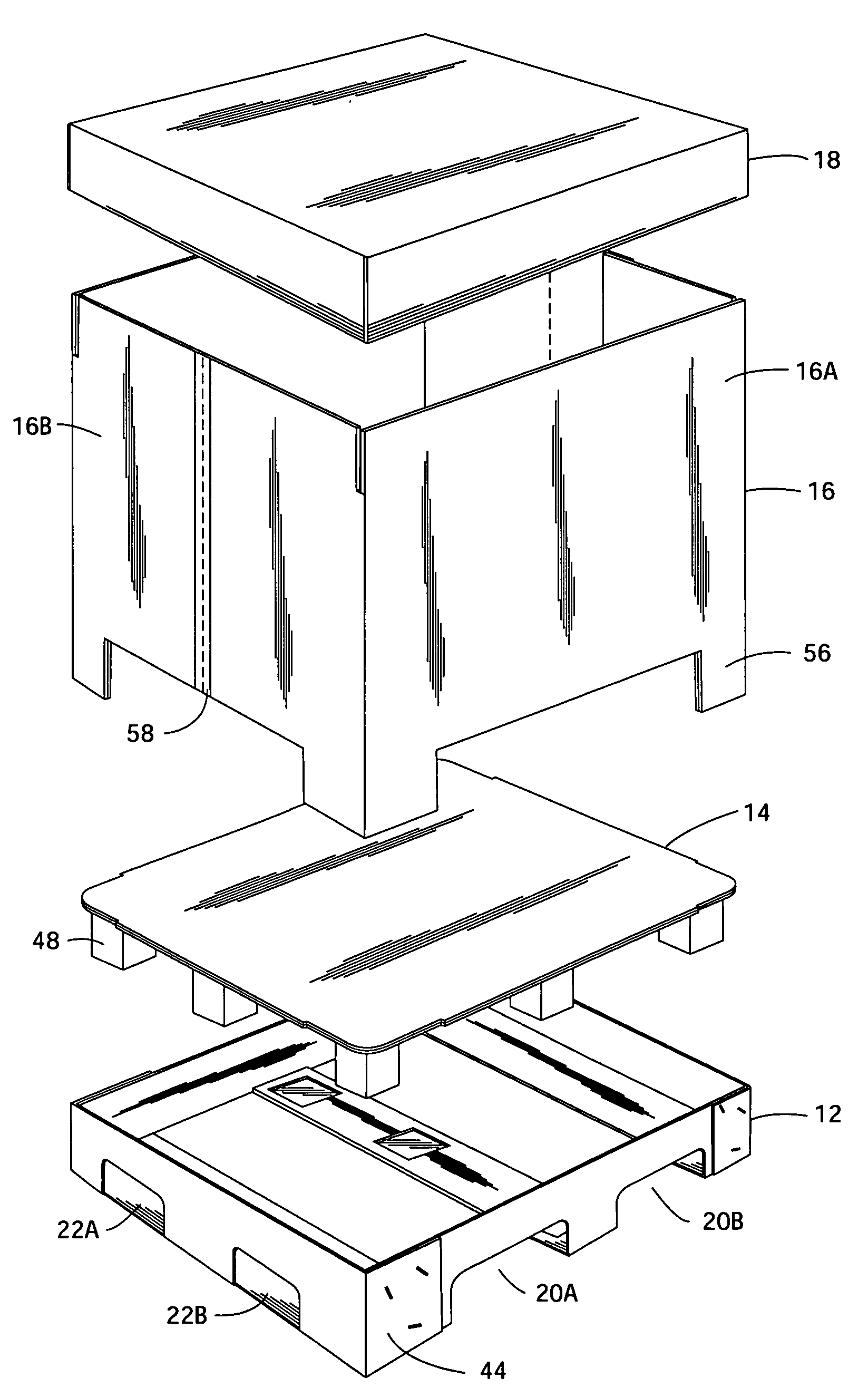 Self-locking pallet assembly