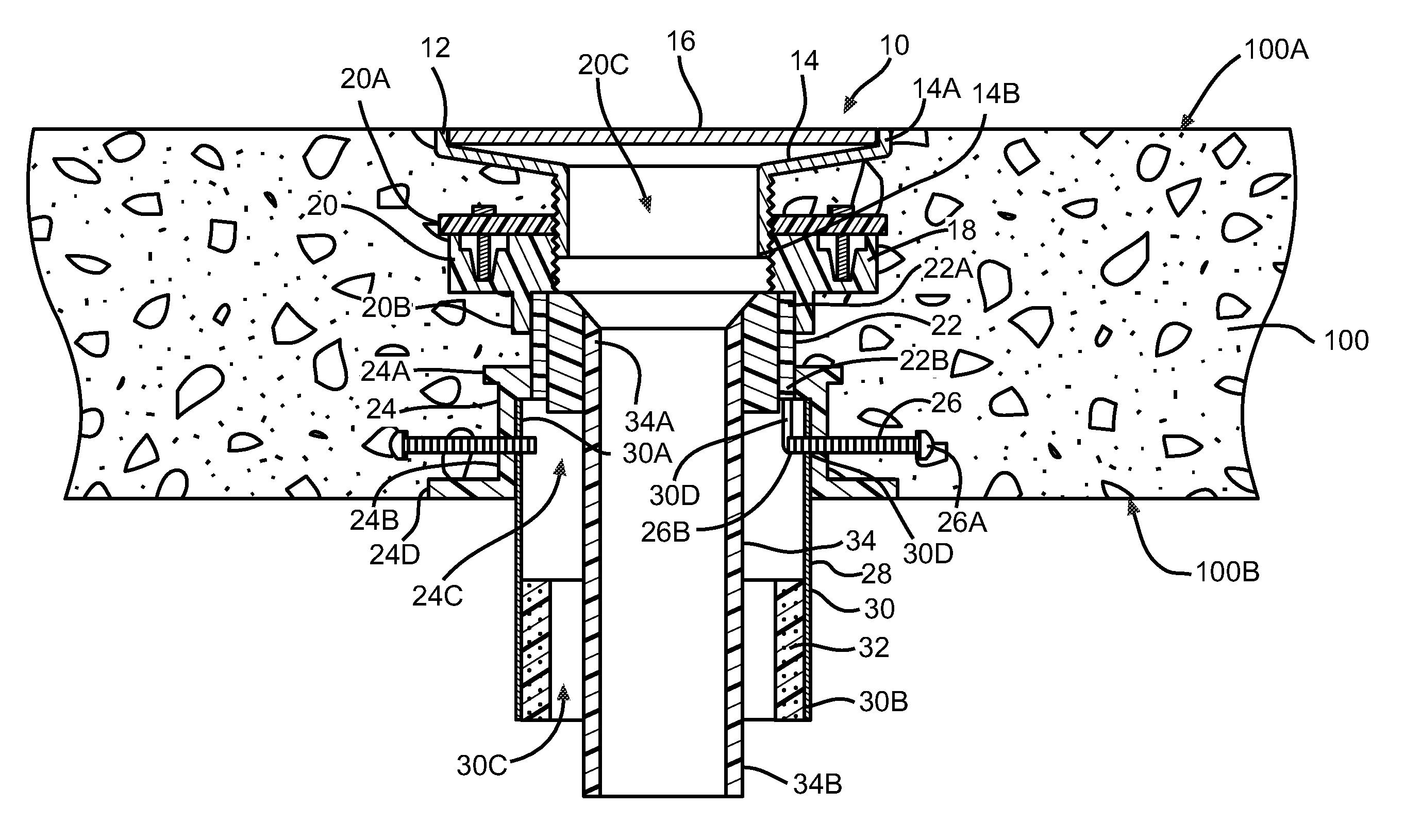 Firestop drain assembly