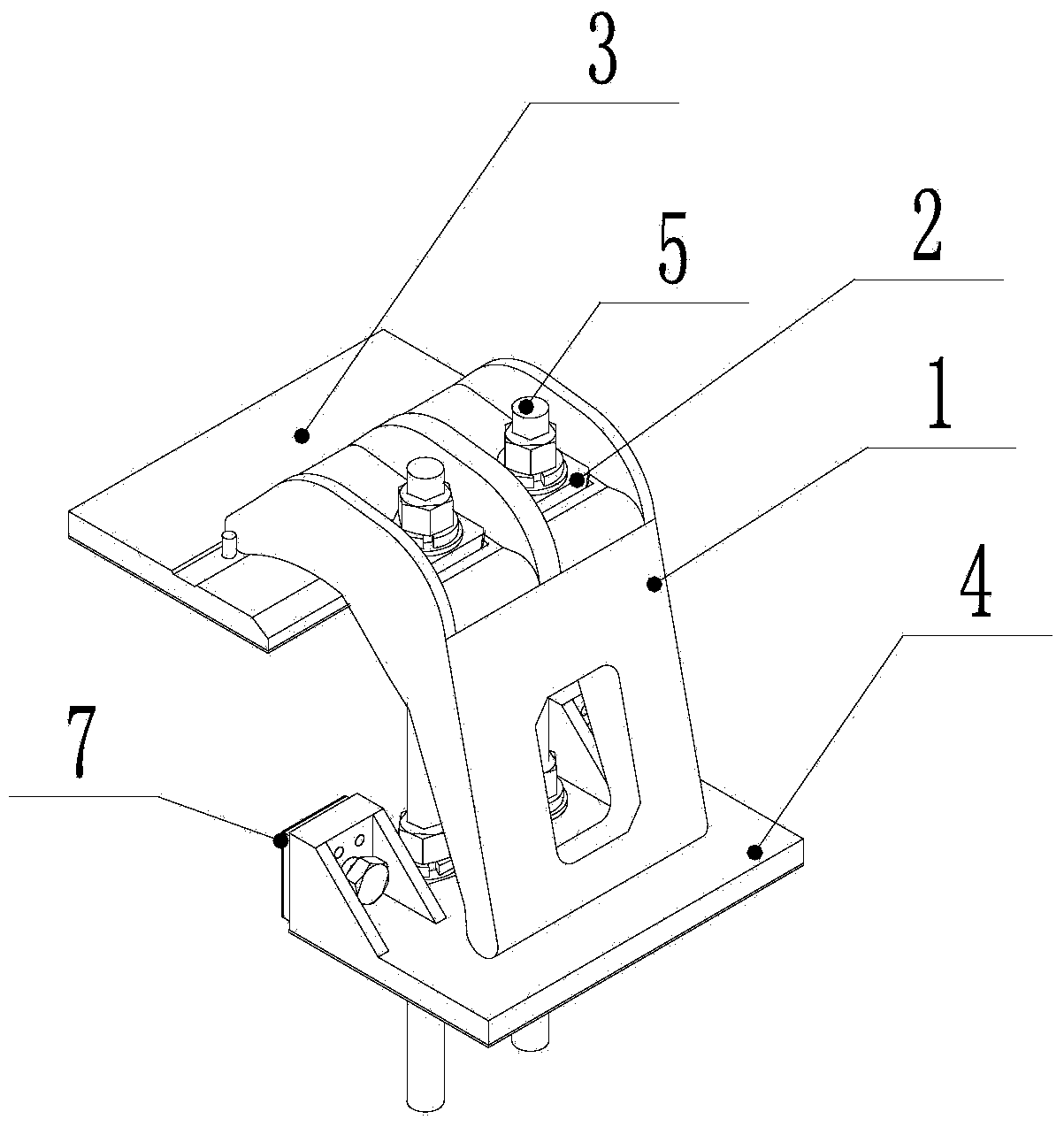 Swaging and limiting device for track board of ballastless track of railway