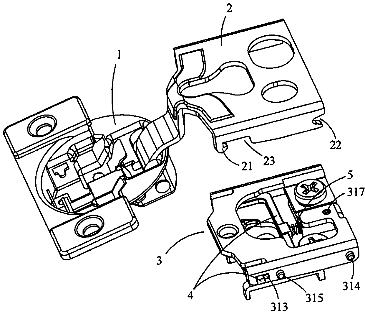 Slide fastener type hinge