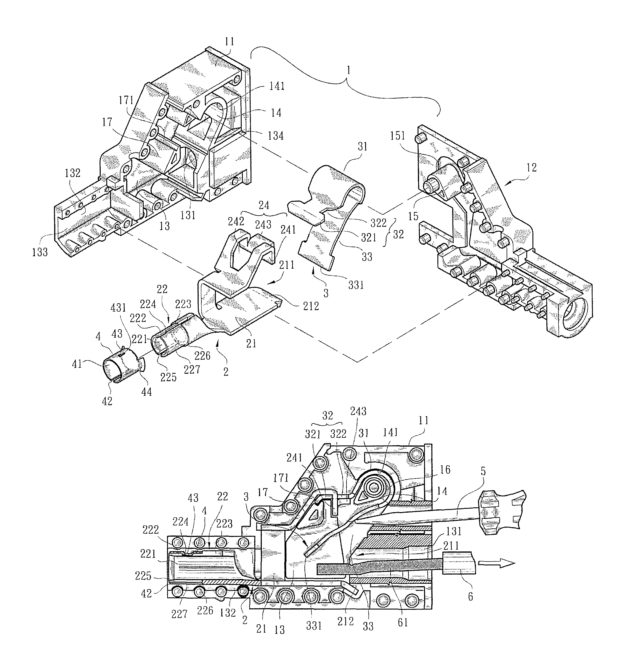 Plug-in wire connection terminal structure