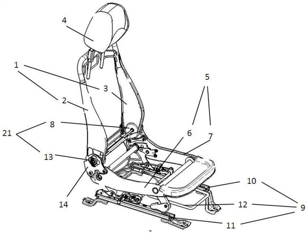 A manual seat frame