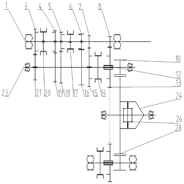 Front-drive automobile transmission