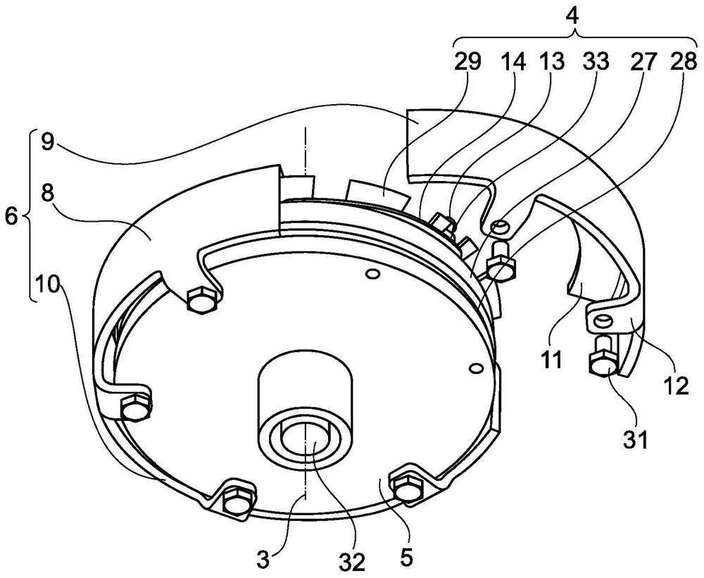 Friction clutch for electric drive machine having axis of rotation