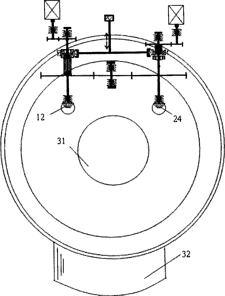 Synchronous gear direct-drive gear apparatus for blast furnace bellless furnace top distributor