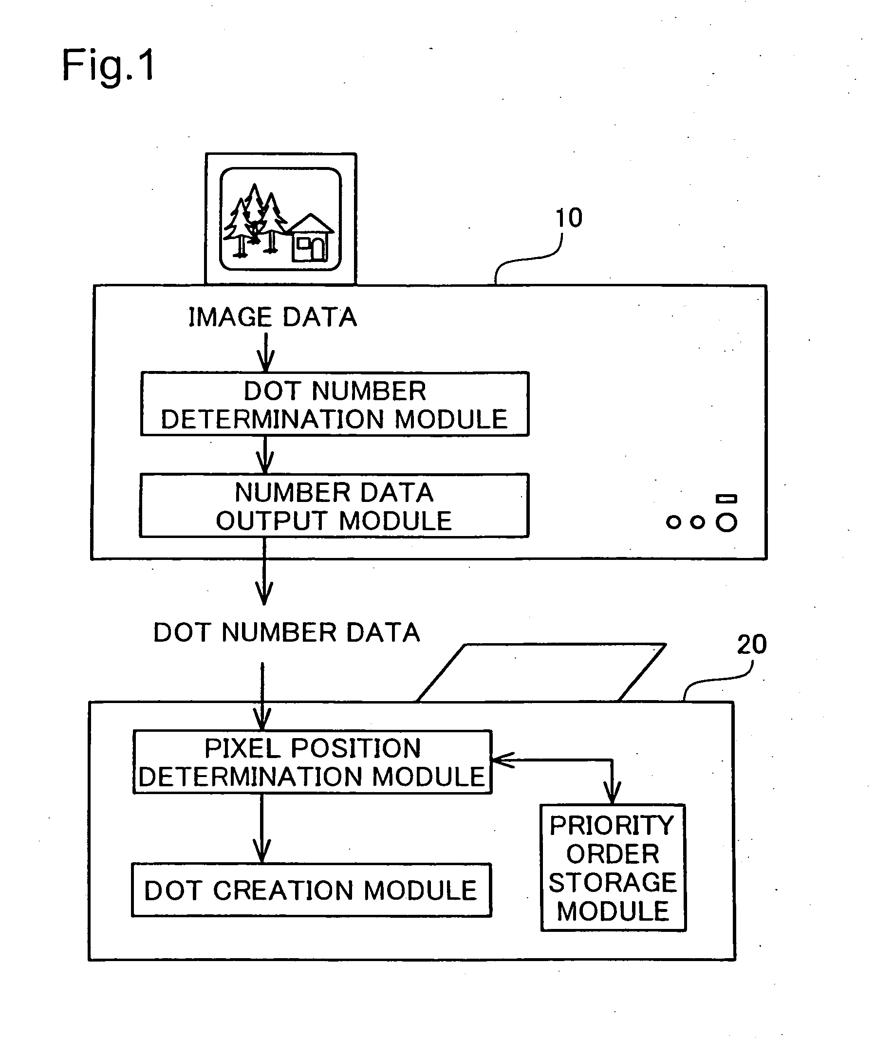 Technique for image data recording