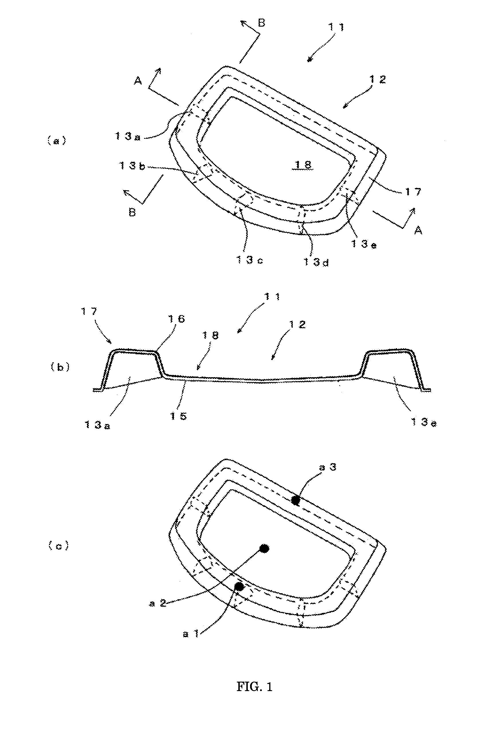 Press molding with reinforcing rib and manufacturing method therefor