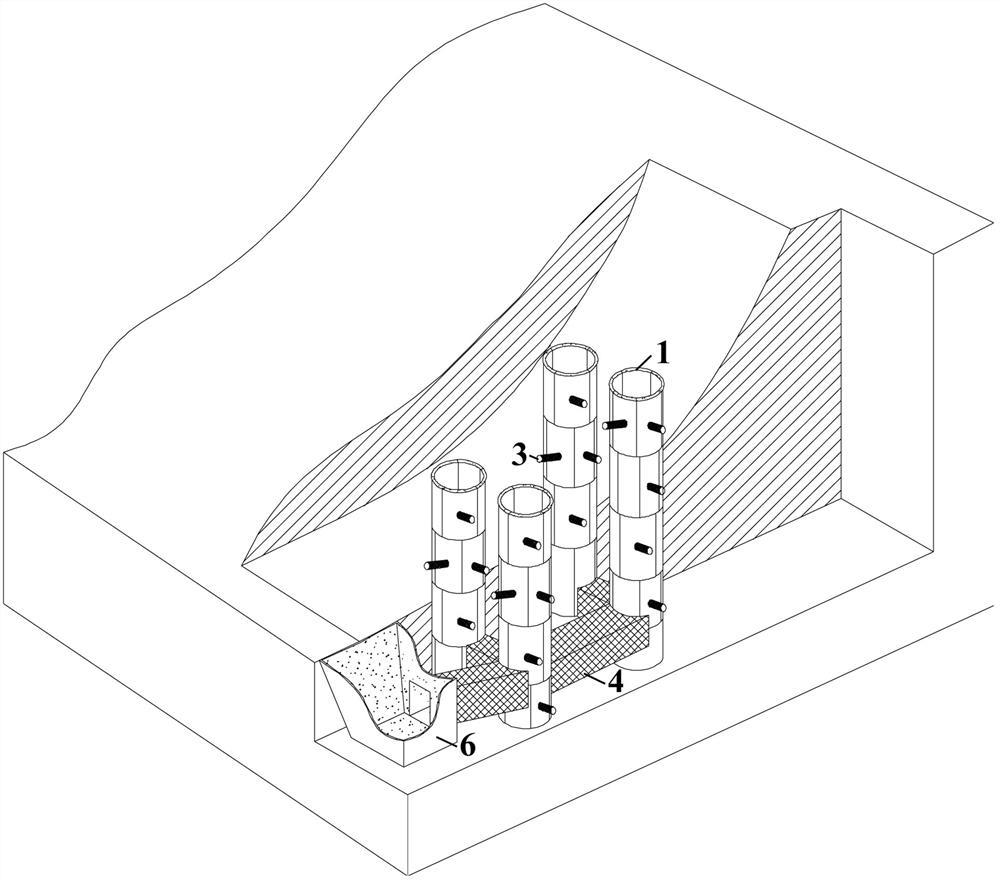 Reinforcing system for large-scale landslide treatment and construction method thereof