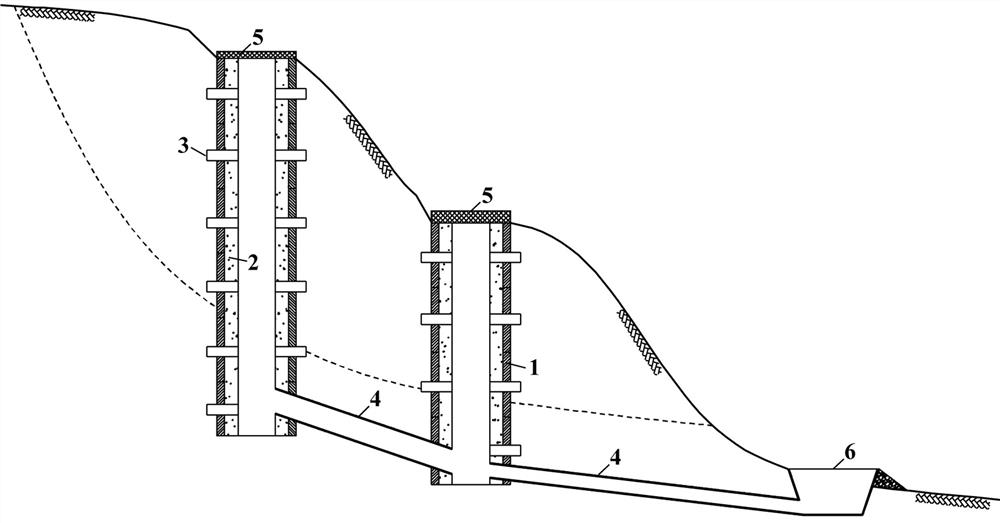 Reinforcing system for large-scale landslide treatment and construction method thereof