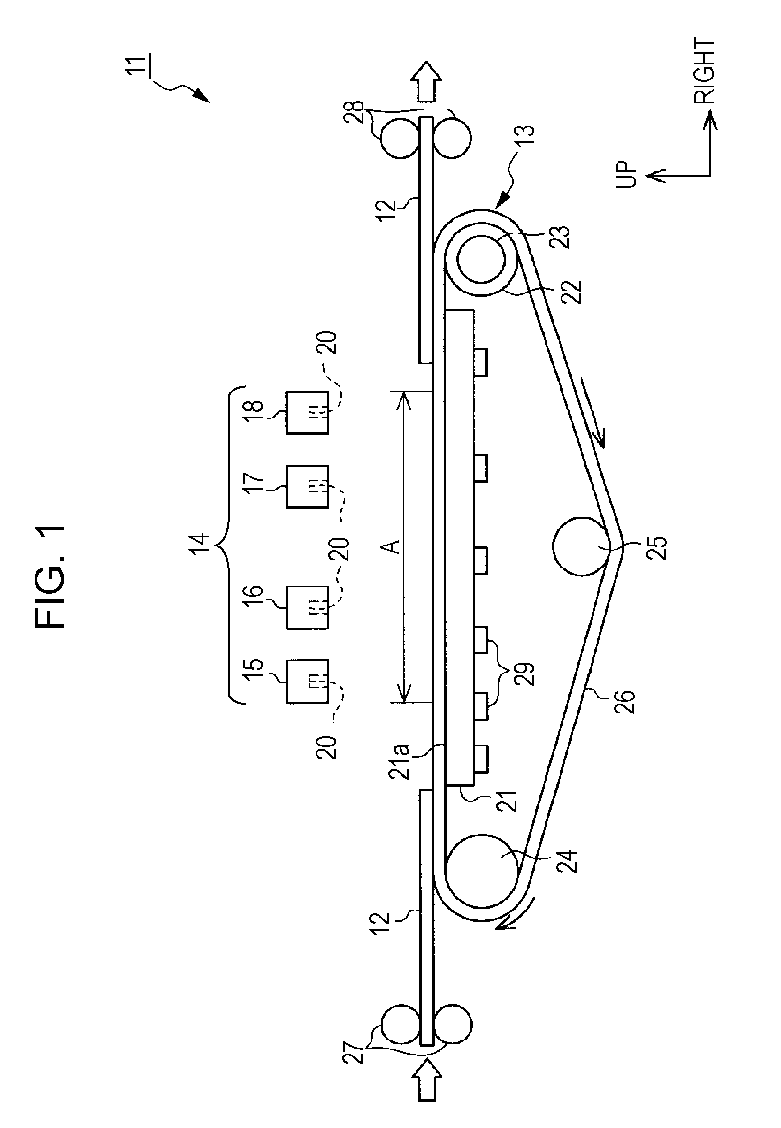 Printing apparatus, target transport device, and target transport method