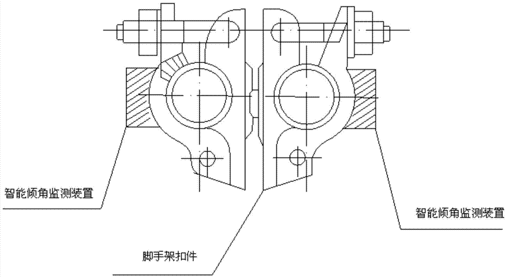 Intelligent scaffold fastener capable of monitoring dip angle changes