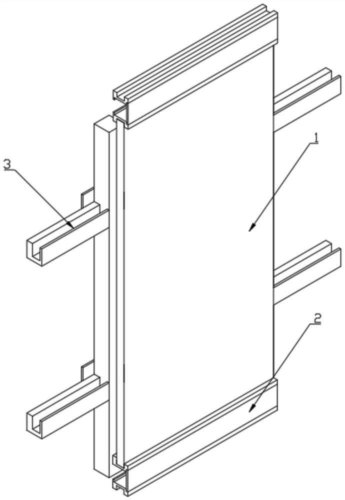 Clamping type large-plate curtain wall structure