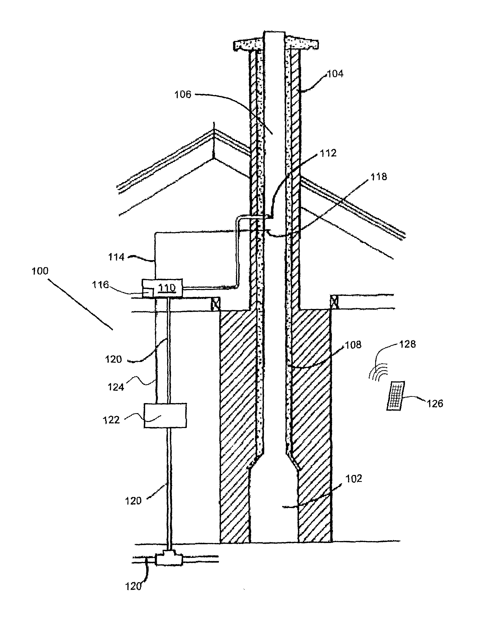 Chimney flue fire prevention system